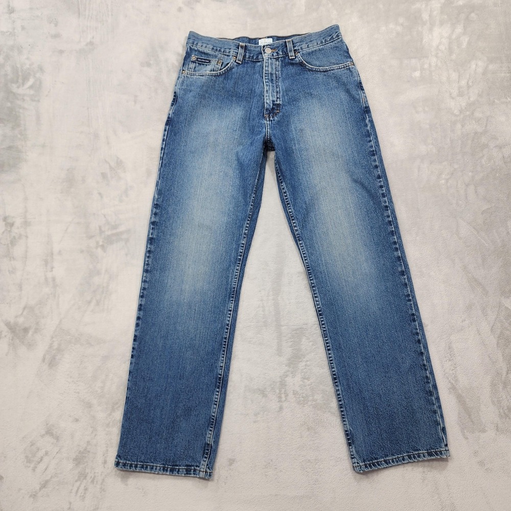 Vintage Calvin Klein Jeans Mens 32x32 Blue Dark Wash Regular Straight Leg Denim